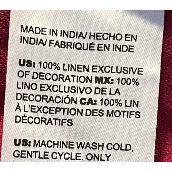 Chico's Linen Midi Dress Size 1 (8) Magenta Tiered Long Ruffle V Neck Pockets - Picture 11 of 11